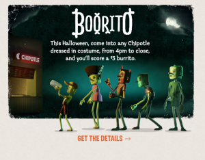 Head over to Chipotle for a three dollar Boorito on Halloween. Photo by Ian Hardman  
