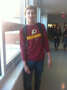 Junior Robby Langsam still supports the classic Redskins name. Photo by Rachel Finley
