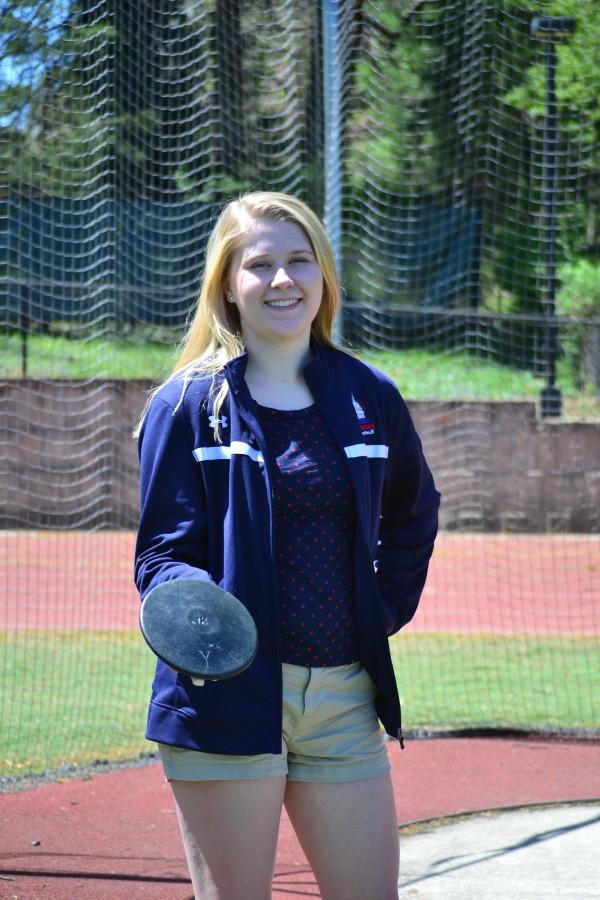 Senior Laurel Vaccaro shown holding a discus