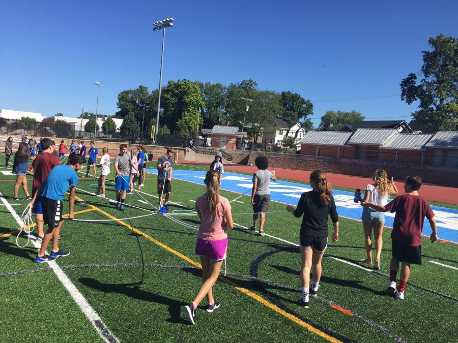 Freshmen work together to face an assortment of challenging games.