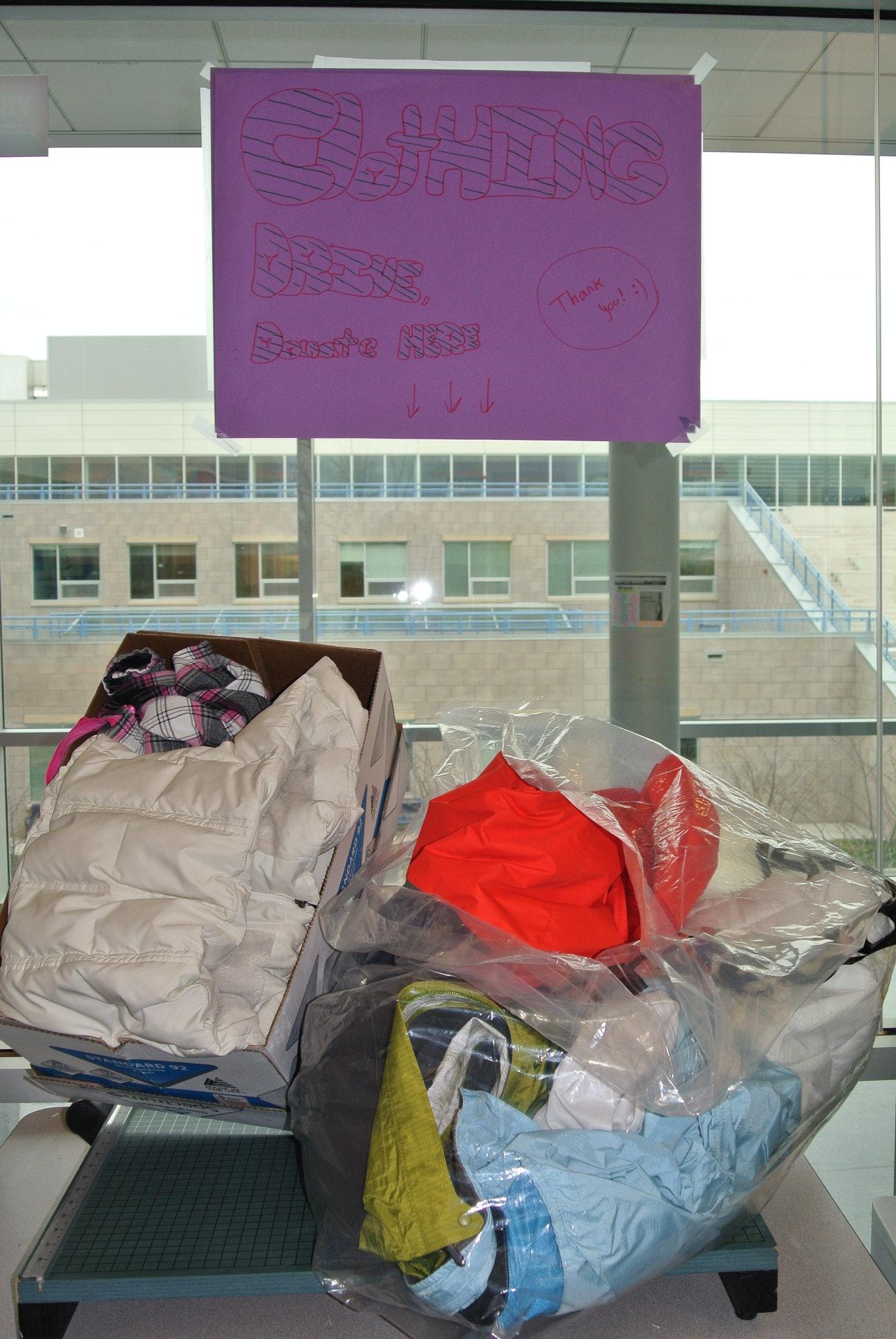 Clubs around the school are helping charities by doing clothing drives and bake sales