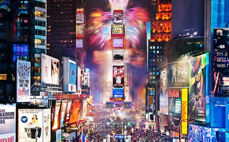 New Years Eve ball drop in New York City