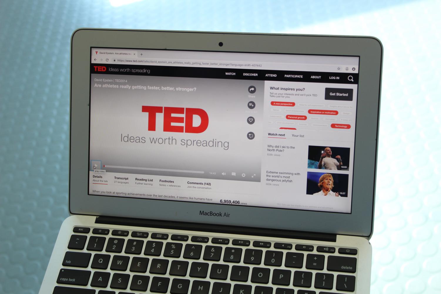 TED talks allow ideas to be spread to viewers. 
