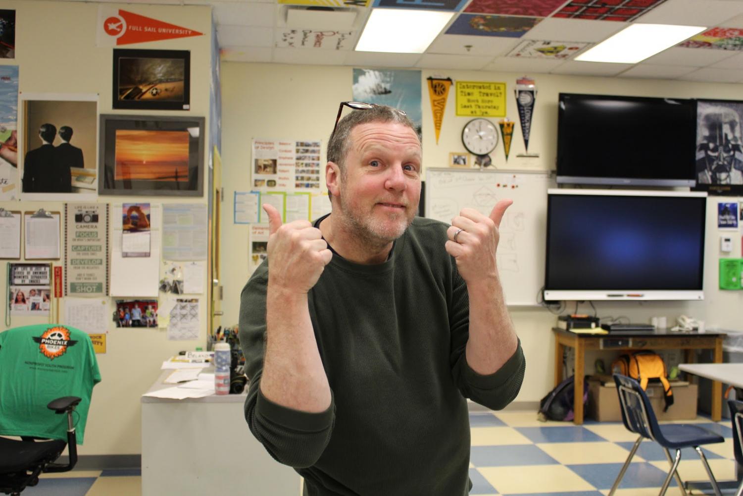 Mr. Beland gives a thumbs up