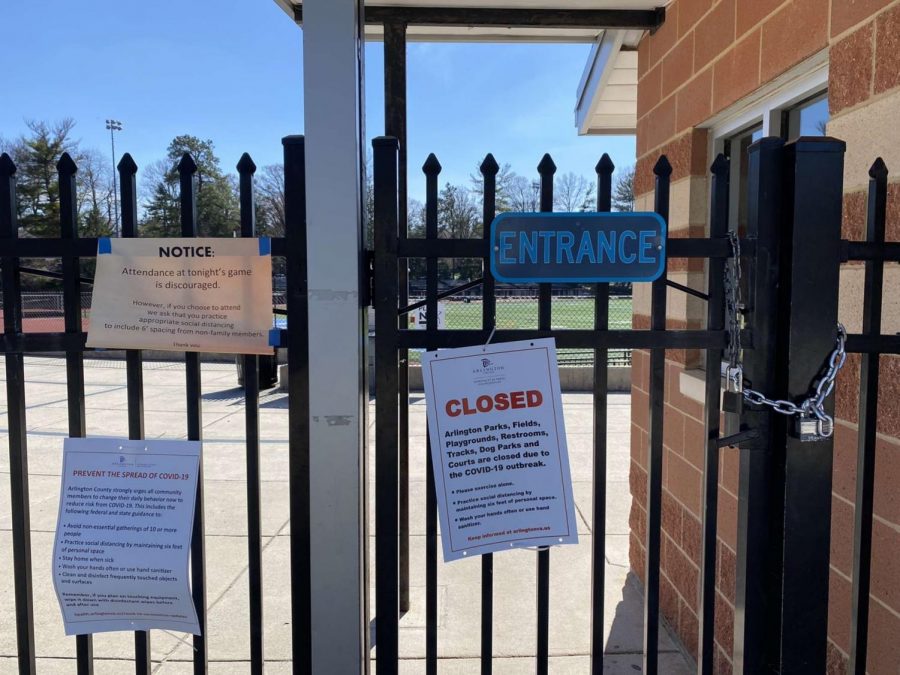 Greenbrier Parks gates are locked after the coronavirus pandemic forced Yorktowns fields and courts to close. 
