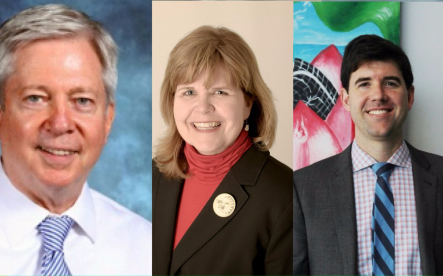 Yorktowns three most recent principals: Dr. Raymond Pasi, Bridget Loft and Dr. Kevin Clark