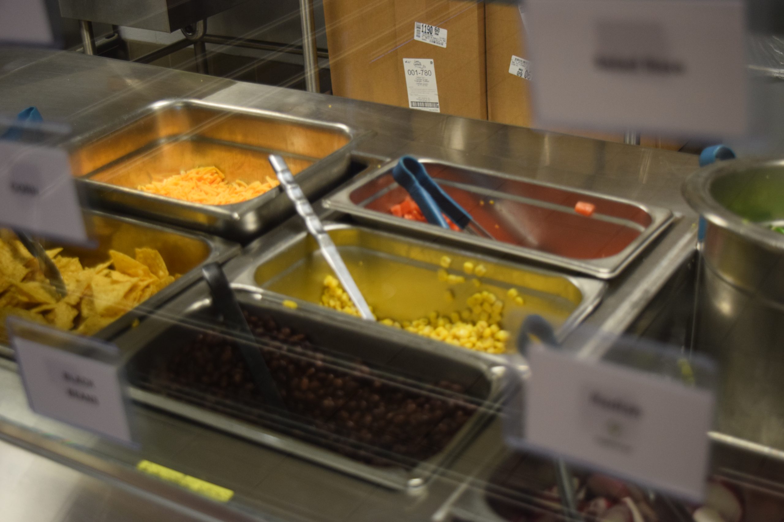 The salad line in our schools cafeteria.