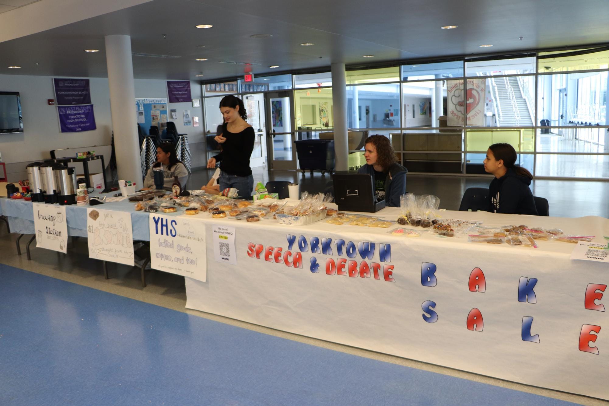 Our schools debate team hosted a fundraising bake sale during the election period.