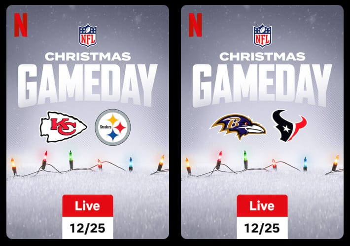 These are the games that are going to be on during Christmas.