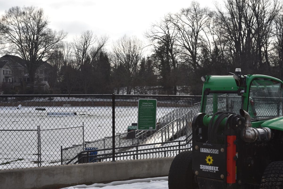 Our School's Field Covered In Snow