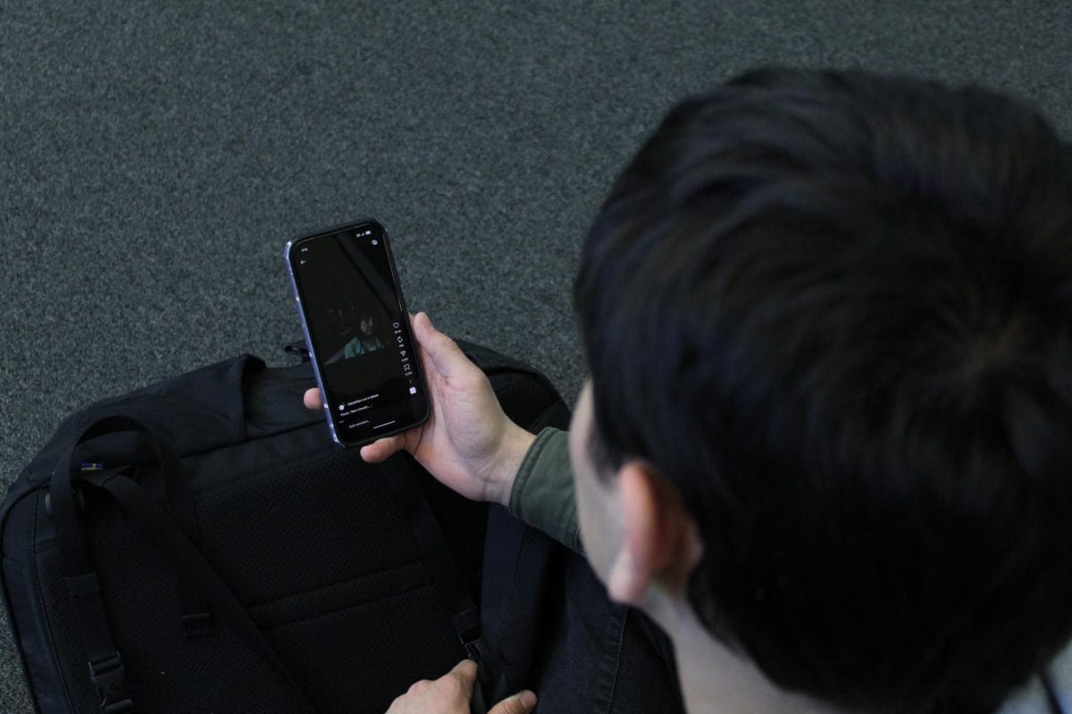 Student On Their Phone