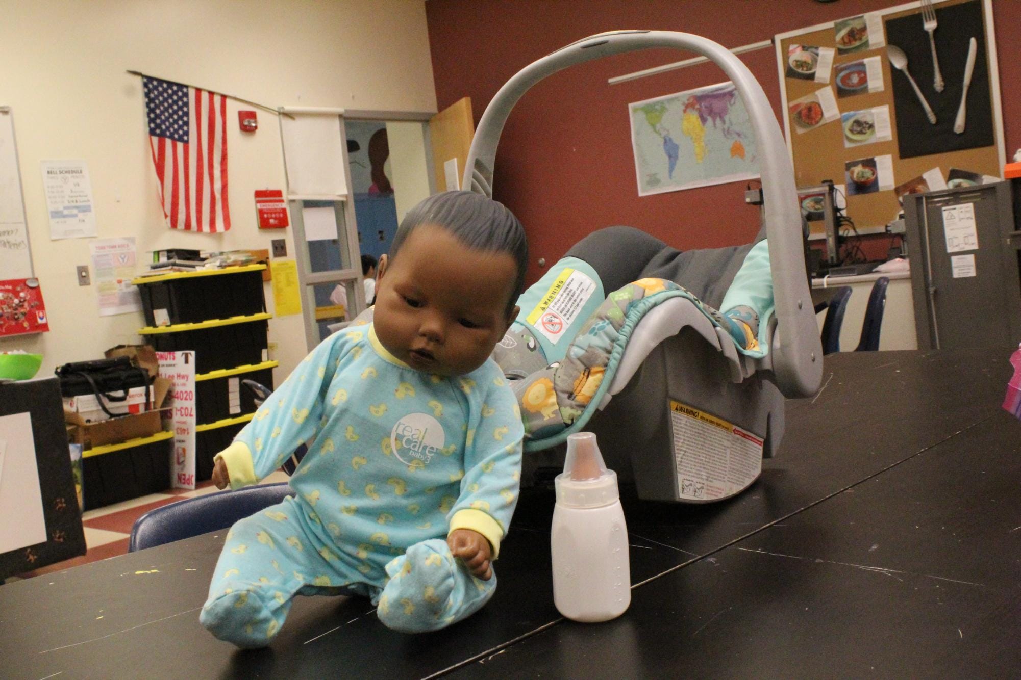 One of our school's robotic babies.